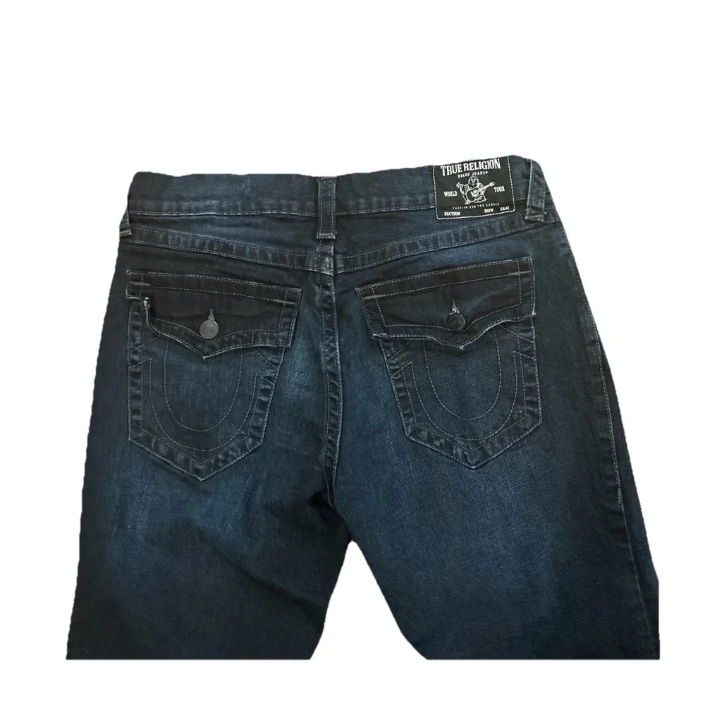 True Religion Geno Big T Flap Pocket Relaxed Slim Fit Jeans Men's Size 36x32.5